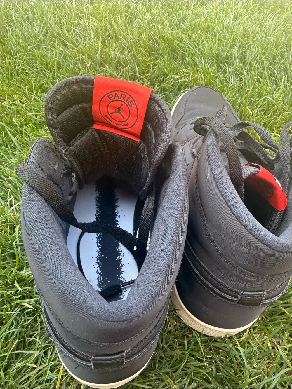 Nike Men’s Black High-Top Sneakers with Red Accent